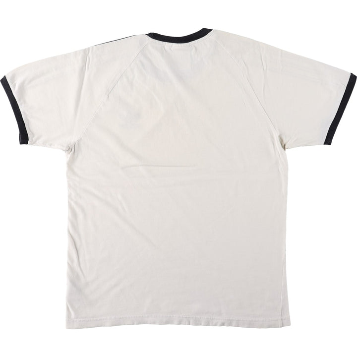 Adidas logo T-shirt, men's size M cotton white type Vintage Second Hand