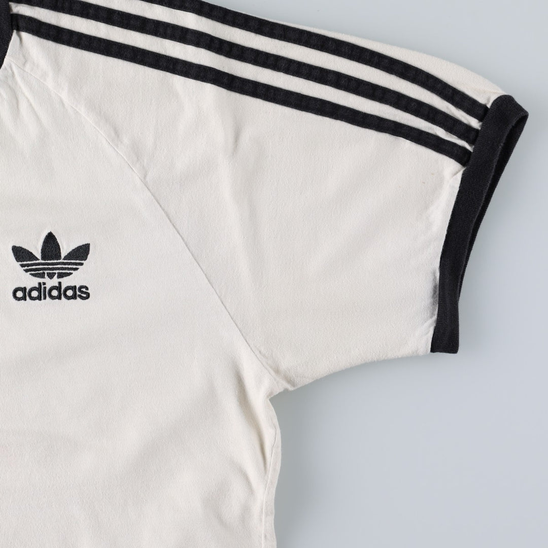 Adidas logo T-shirt, men's size M cotton white type Vintage Second Hand