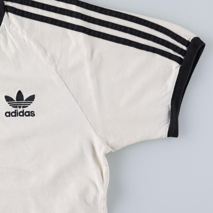 Adidas logo T-shirt, men's size M cotton white type Vintage Second Hand