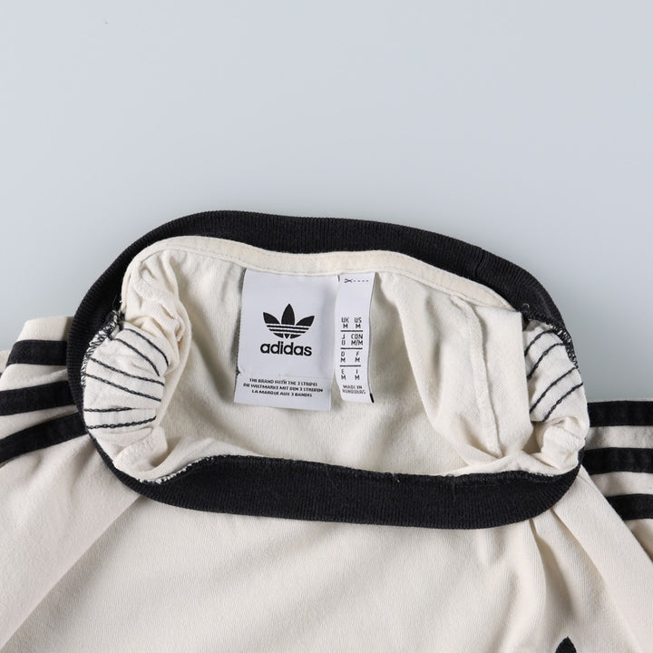 Adidas logo T-shirt, men's size M cotton white type Vintage Second Hand