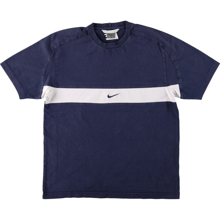 00'S Nike Logo T-shirt, Men's M size cotton navy blue type Vintage Second Hand