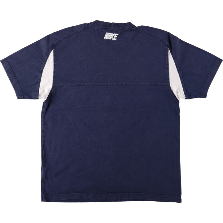 00'S Nike Logo T-shirt, Men's M size cotton navy blue type Vintage Second Hand