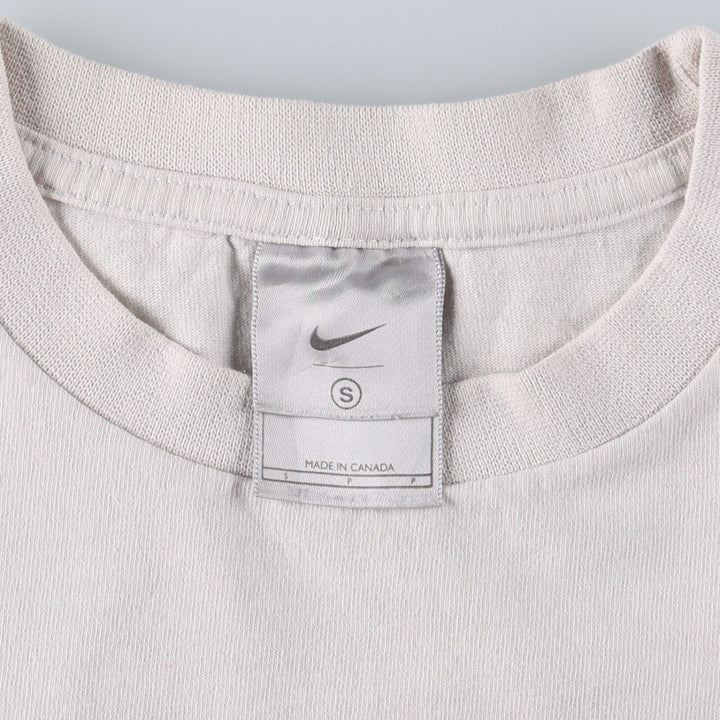 Nike logo t-shirt, made in Canada, men's size S (approx.) cotton white type Vintage Second Hand
