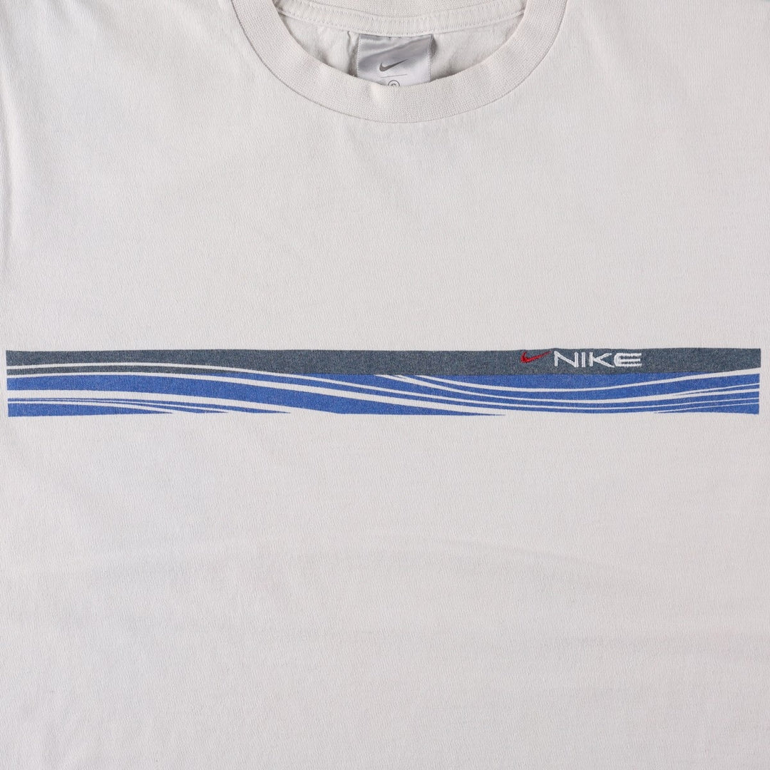 Nike logo t-shirt, made in Canada, men's size S (approx.) cotton white type Vintage Second Hand
