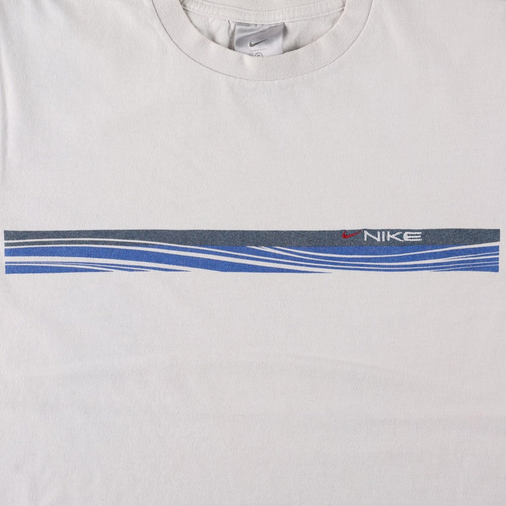 Nike logo t-shirt, made in Canada, men's size S (approx.) cotton white type Vintage Second Hand