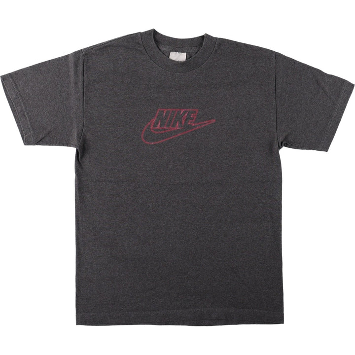00'S Nike logo print T-shirt, men's size M polyester Charcoal Vintage Second Hand