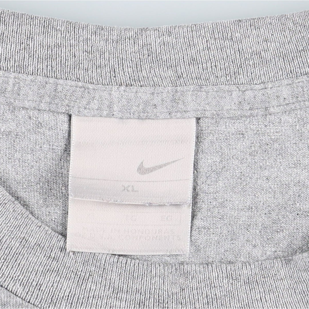 2000'S Nike Center Logo Print T-Shirt, Men's Size XL cotton gray type Vintage Second Hand