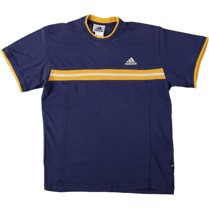 Vintage 90'S Adidas logo T-shirt, size L, men's cotton navy blue type Vintage Second Hand