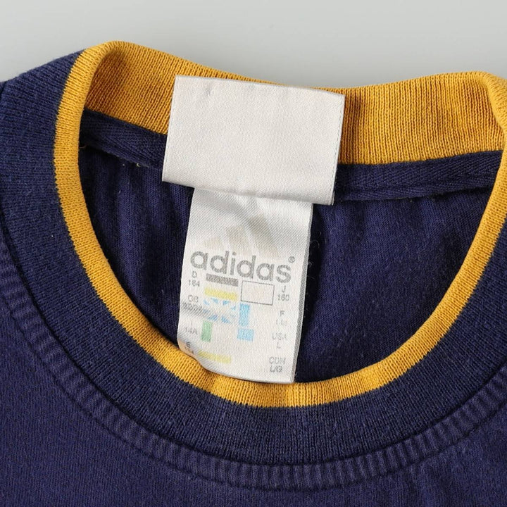 Vintage 90'S Adidas logo T-shirt, size L, men's cotton navy blue type Vintage Second Hand
