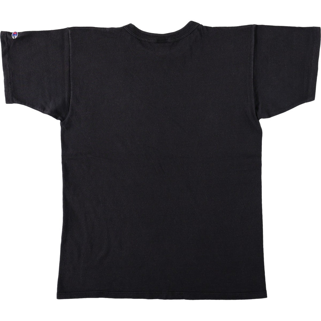 90'S Champion logo print t-shirt, made in USA, men's size L equivalent, vintage. cotton black type Vintage Second Hand