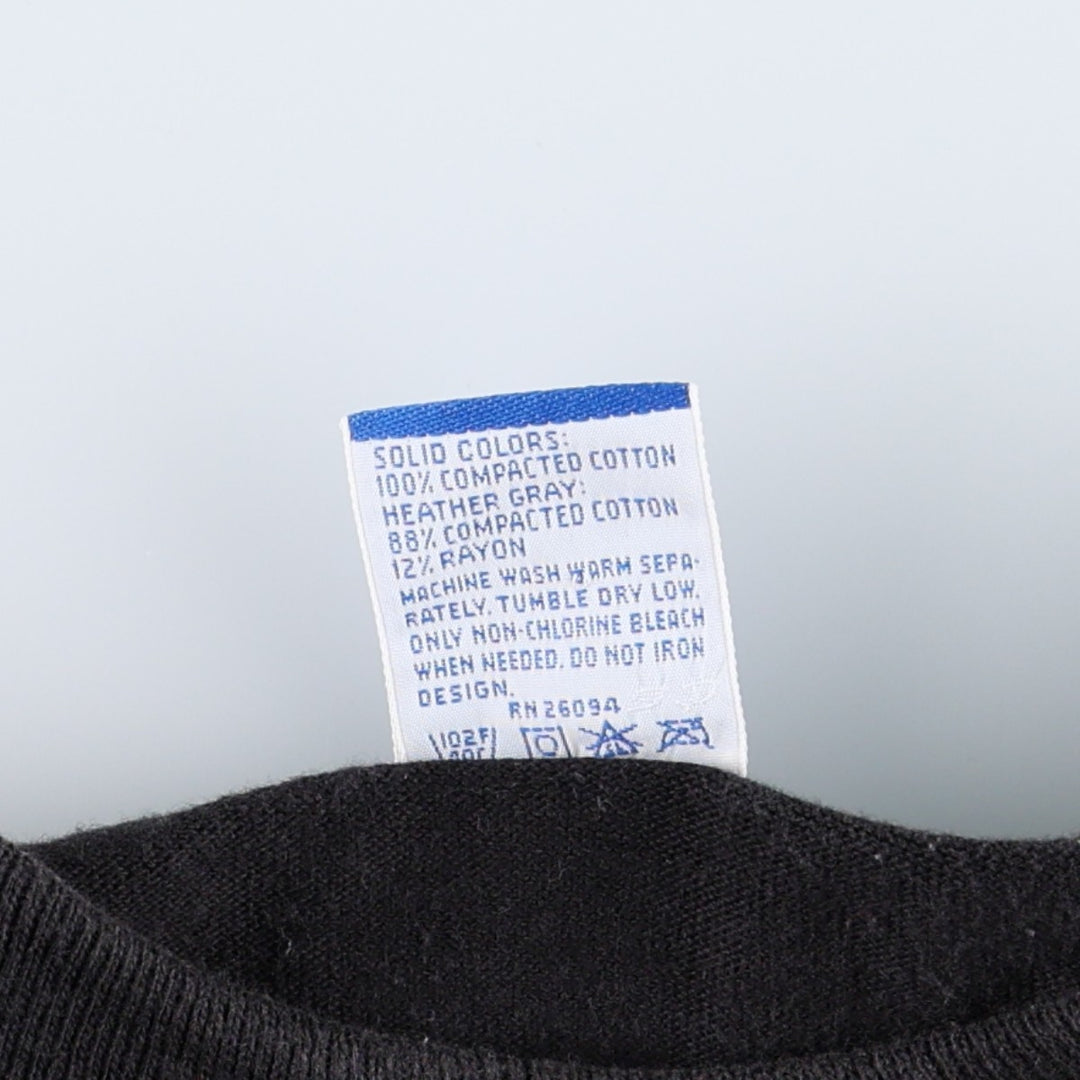 90'S Champion logo print t-shirt, made in USA, men's size L equivalent, vintage. cotton black type Vintage Second Hand