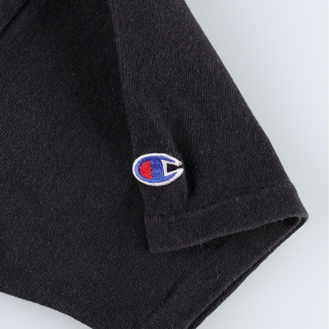 90'S Champion logo print t-shirt, made in USA, men's size L equivalent, vintage. cotton black type Vintage Second Hand