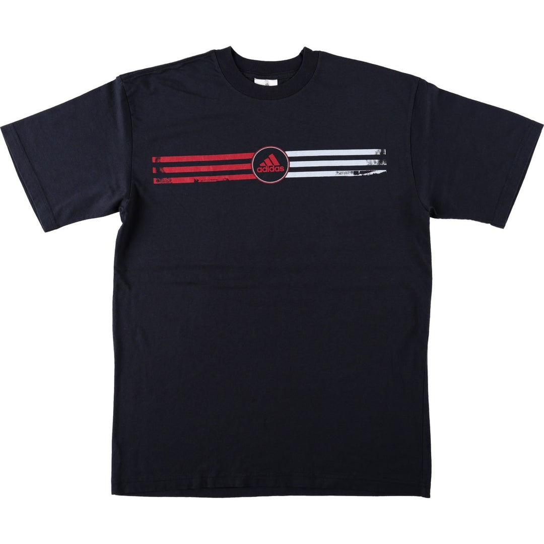 Adidas logo print T-shirt, made in Canada, men's size XL. cotton black type Vintage Second Hand