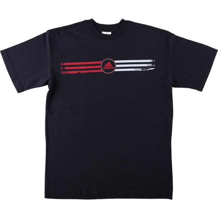 Adidas logo print T-shirt, made in Canada, men's size XL. cotton black type Vintage Second Hand