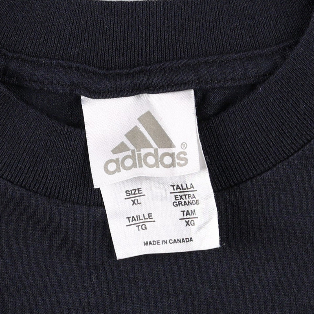 Adidas logo print T-shirt, made in Canada, men's size XL. cotton black type Vintage Second Hand