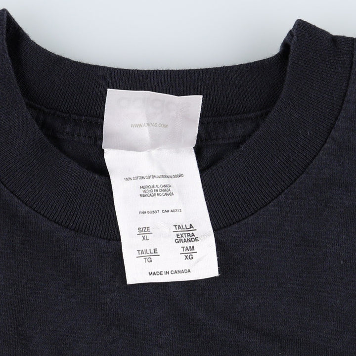 Adidas logo print T-shirt, made in Canada, men's size XL. cotton black type Vintage Second Hand