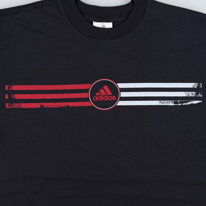 Adidas logo print T-shirt, made in Canada, men's size XL. cotton black type Vintage Second Hand
