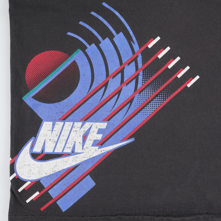 Nike logo print T-shirt, size M for men unclear black type Vintage Second Hand