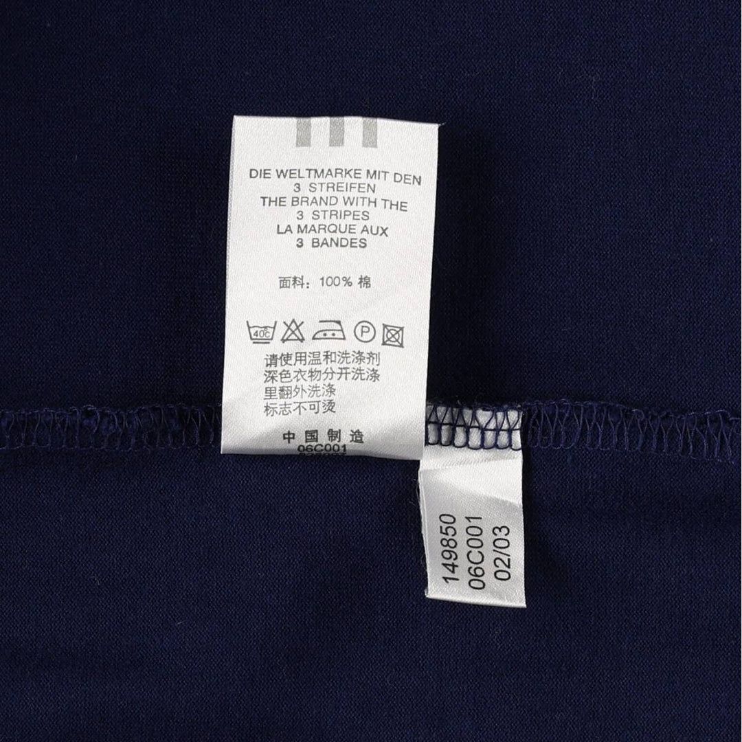 Adidas logo embroidered ringer t-shirt, made in China, men's size XL. cotton navy blue type Vintage Second Hand