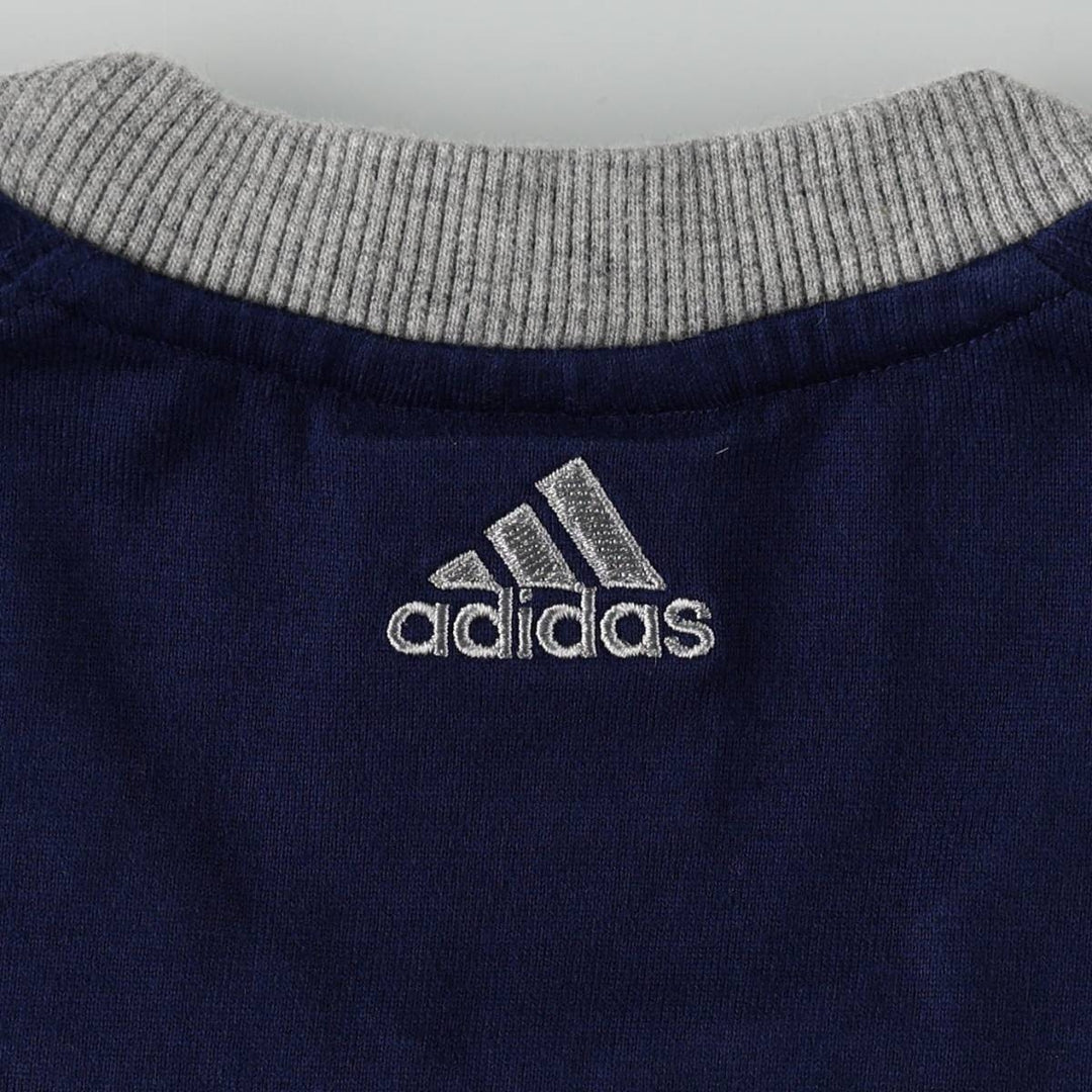Adidas logo embroidered ringer t-shirt, made in China, men's size XL. cotton navy blue type Vintage Second Hand