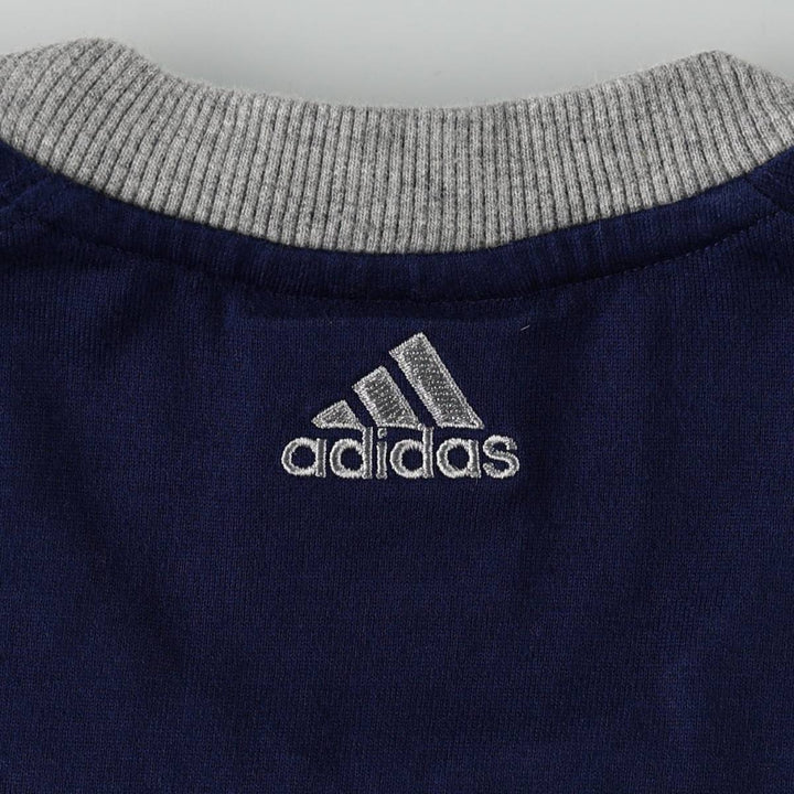 Adidas logo embroidered ringer t-shirt, made in China, men's size XL. cotton navy blue type Vintage Second Hand