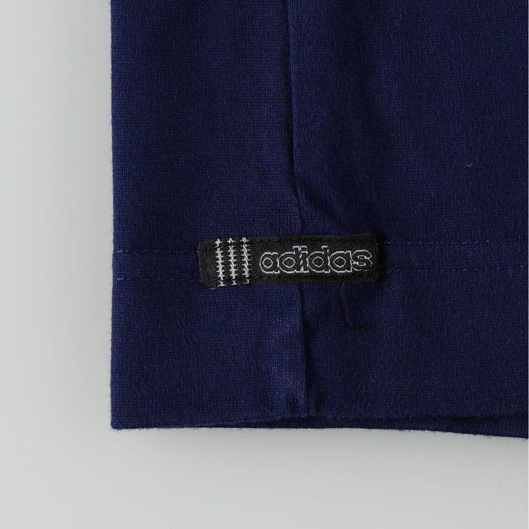 Adidas logo embroidered ringer t-shirt, made in China, men's size XL. cotton navy blue type Vintage Second Hand