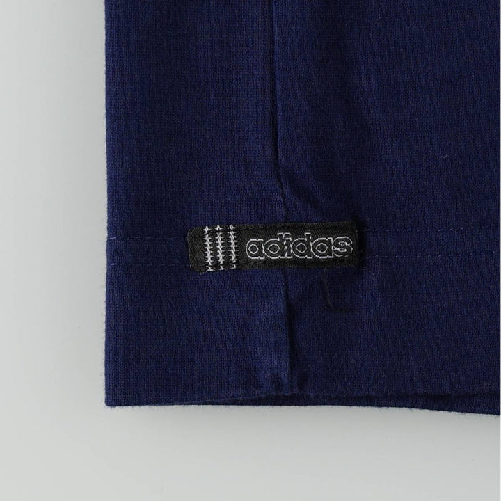 Adidas logo embroidered ringer t-shirt, made in China, men's size XL. cotton navy blue type Vintage Second Hand
