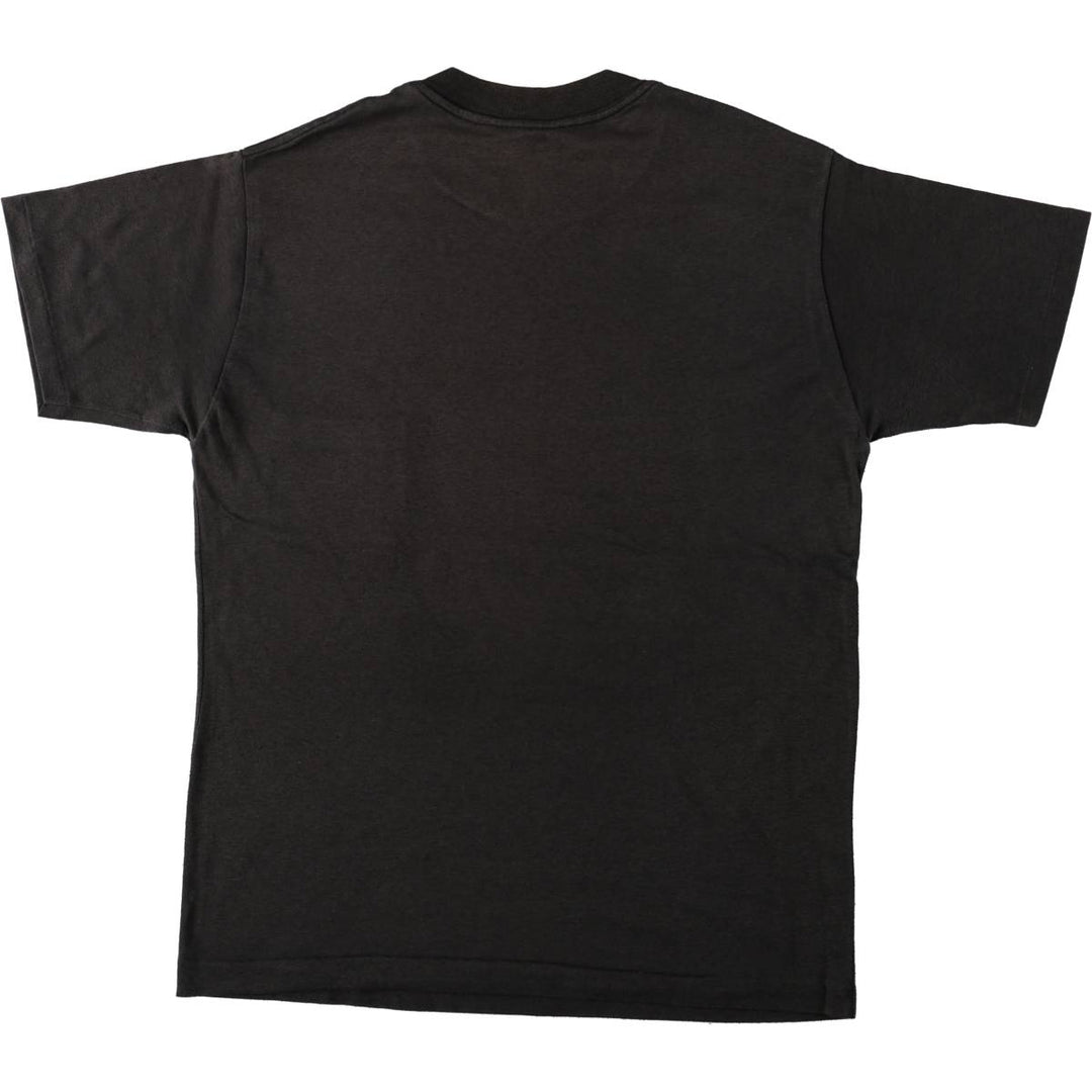 80'S Adidas logo print t-shirt, made in USA, men's size L equivalent, vintage. polyester black type Vintage Second Hand