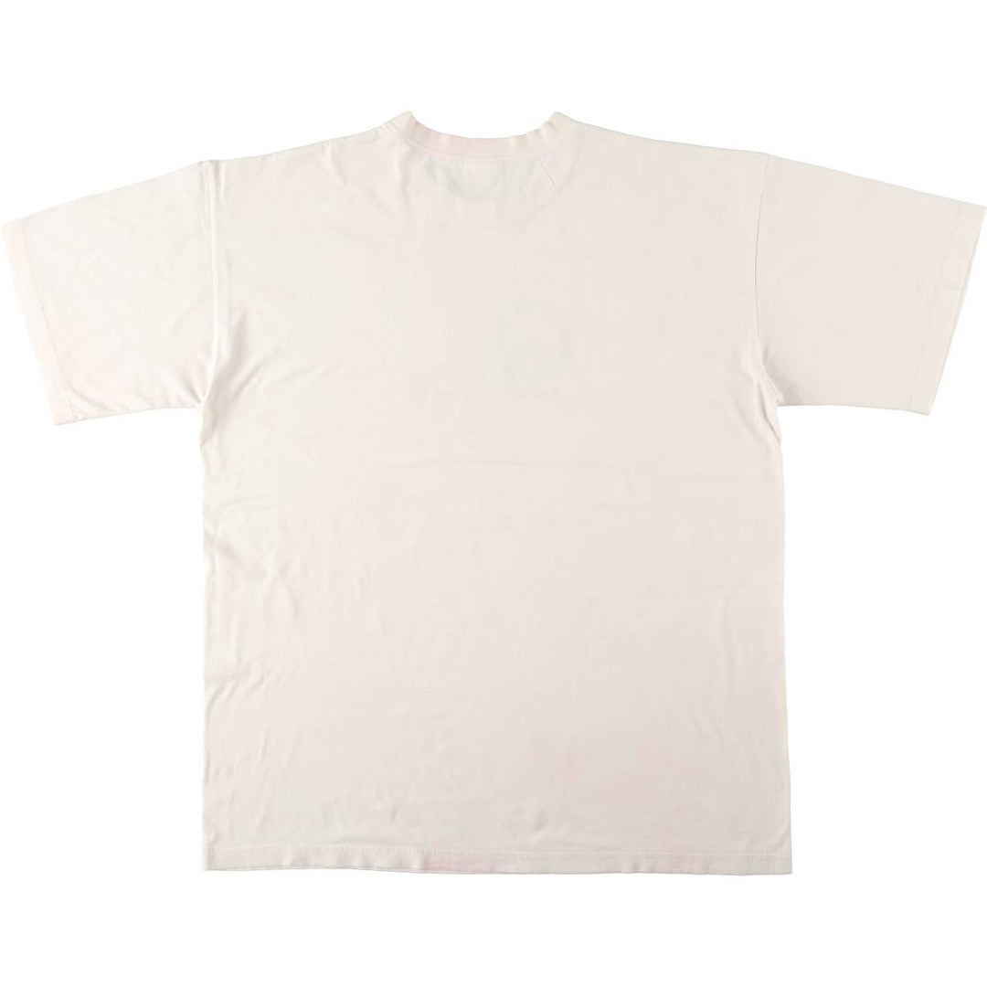 Adidas logo print T-shirt, men's XL size cotton white type Vintage Second Hand