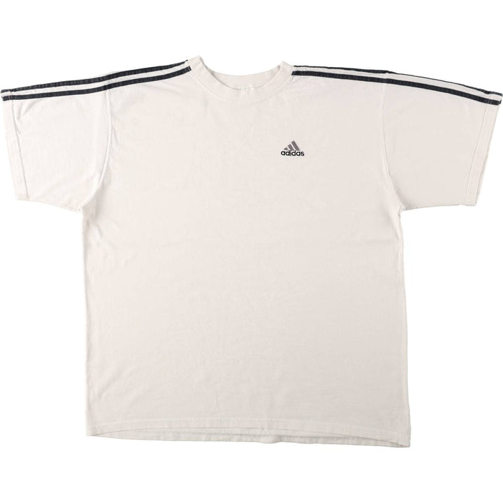 Adidas logo t-shirt, made in USA, men's size L (approx.) cotton white type Vintage Second Hand