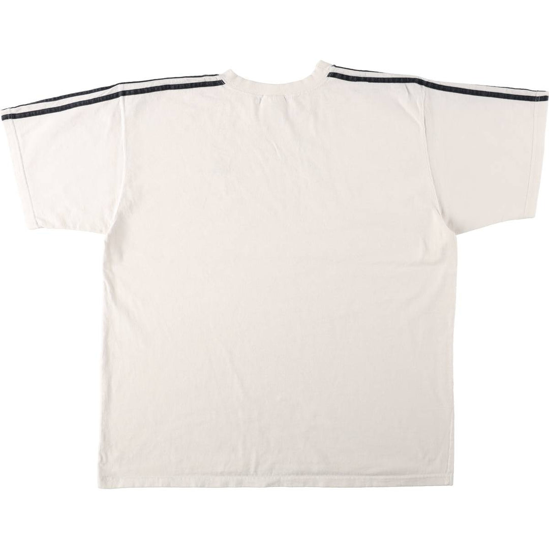 Adidas logo t-shirt, made in USA, men's size L (approx.) cotton white type Vintage Second Hand