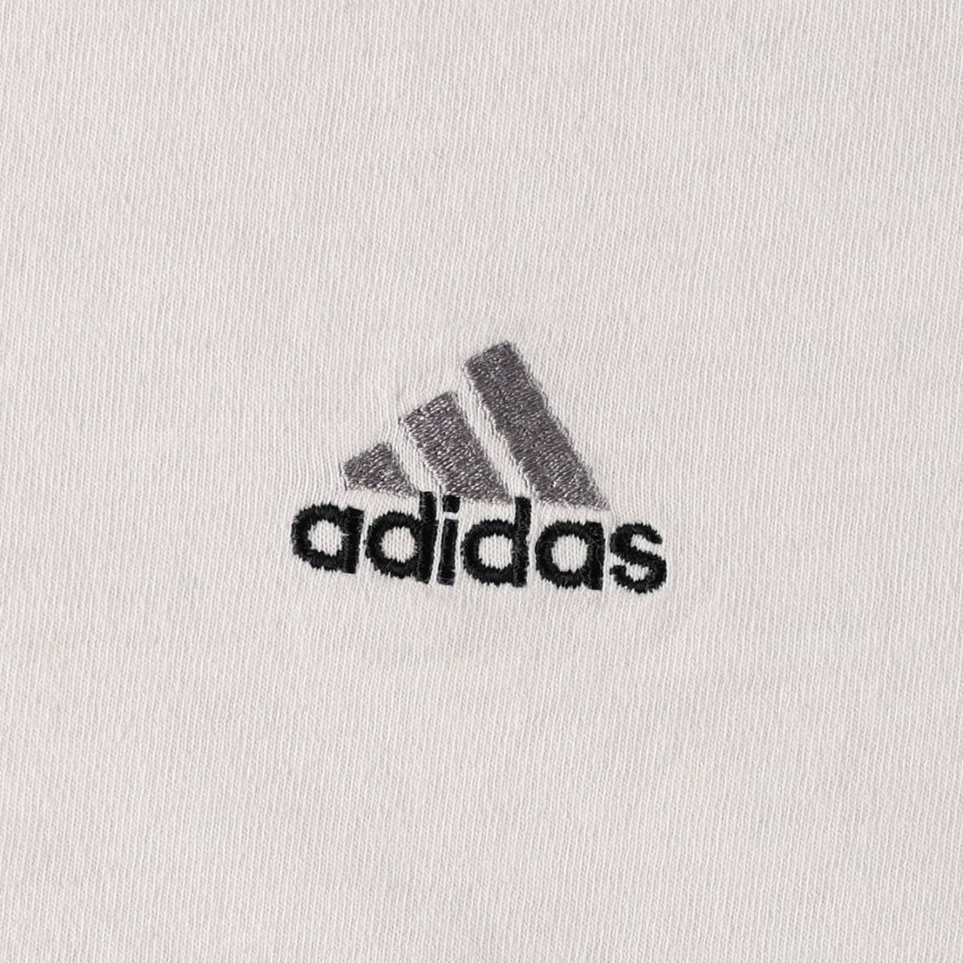Adidas logo t-shirt, made in USA, men's size L (approx.) cotton white type Vintage Second Hand