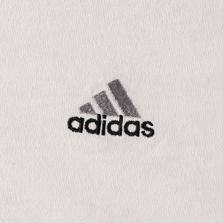 Adidas logo t-shirt, made in USA, men's size L (approx.) cotton white type Vintage Second Hand
