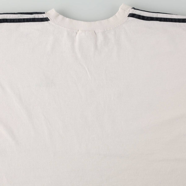 Adidas logo t-shirt, made in USA, men's size L (approx.) cotton white type Vintage Second Hand