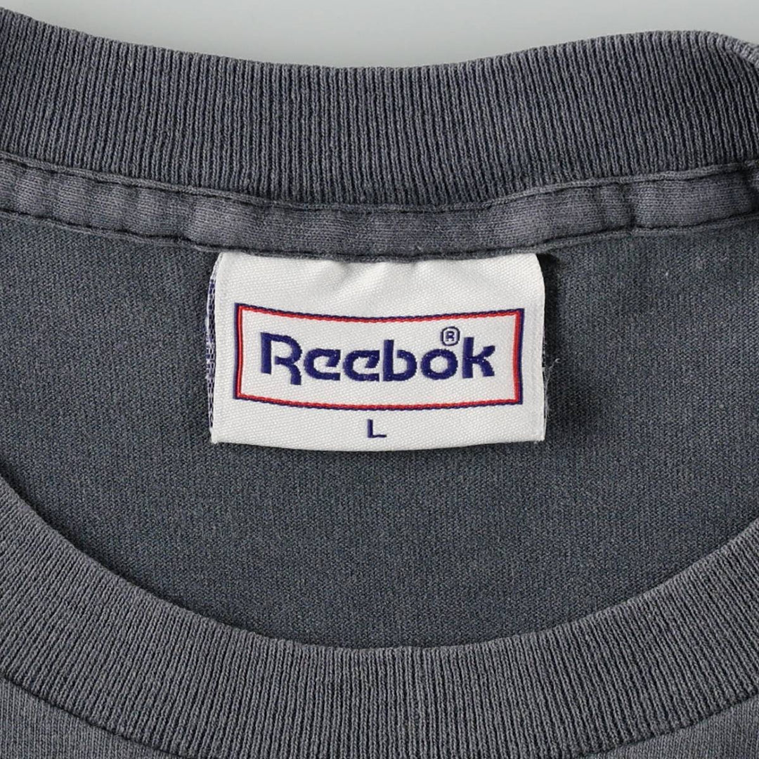 90'S Reebok sports print t-shirt, made in USA, men's size L equivalent, vintage. cotton navy blue type Vintage Second Hand