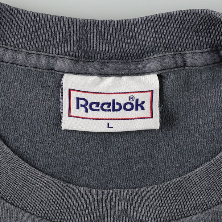 90'S Reebok sports print t-shirt, made in USA, men's size L equivalent, vintage. cotton navy blue type Vintage Second Hand