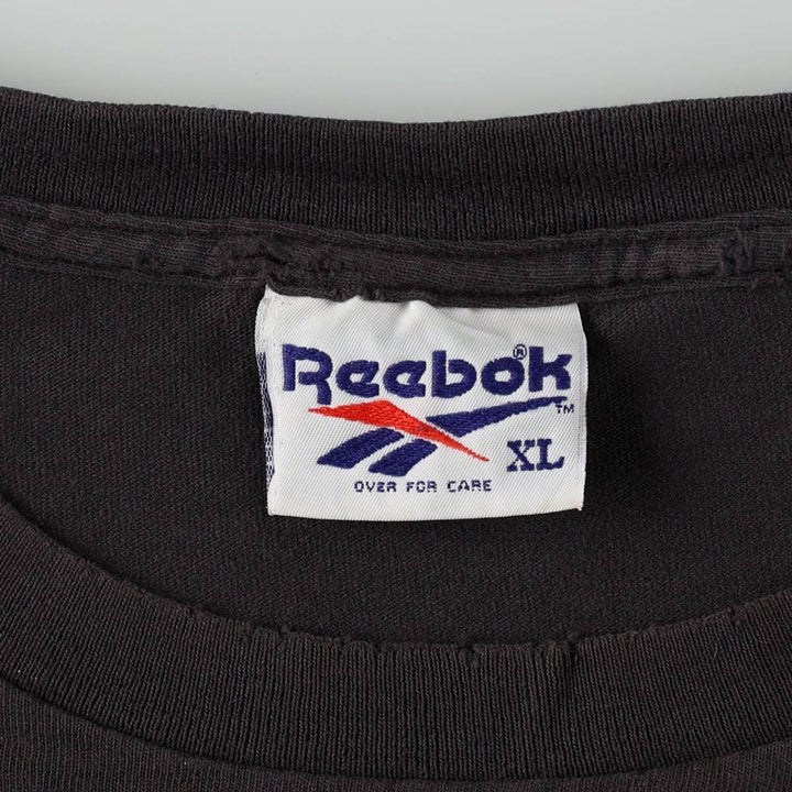 90'S Reebok sports print t-shirt, made in USA, men's size XL (approx.), vintage. cotton Charcoal Vintage Second Hand