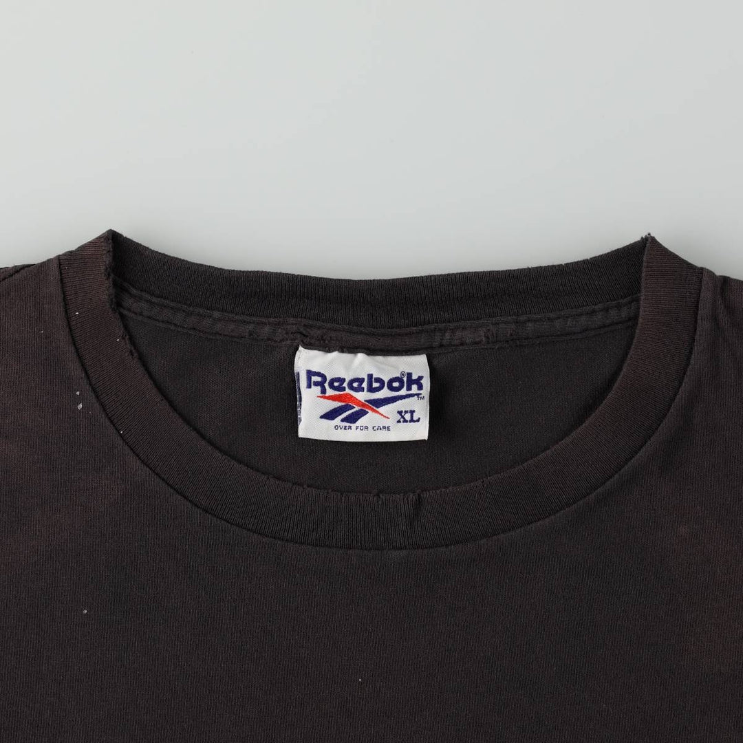 90'S Reebok sports print t-shirt, made in USA, men's size XL (approx.), vintage. cotton Charcoal Vintage Second Hand