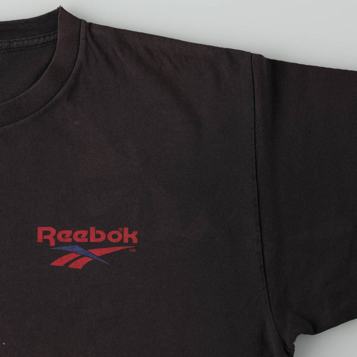 90'S Reebok sports print t-shirt, made in USA, men's size XL (approx.), vintage. cotton Charcoal Vintage Second Hand
