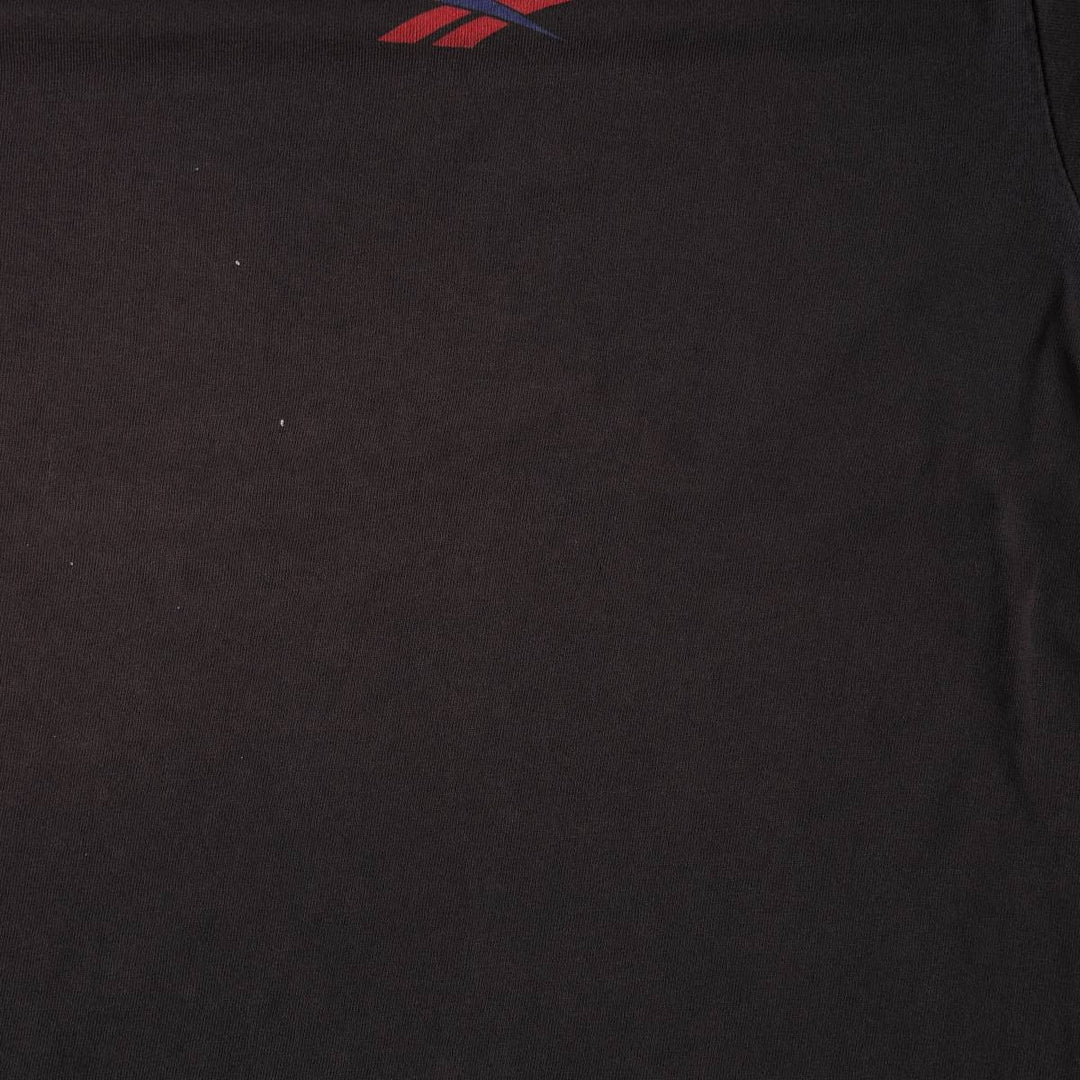 90'S Reebok sports print t-shirt, made in USA, men's size XL (approx.), vintage. cotton Charcoal Vintage Second Hand