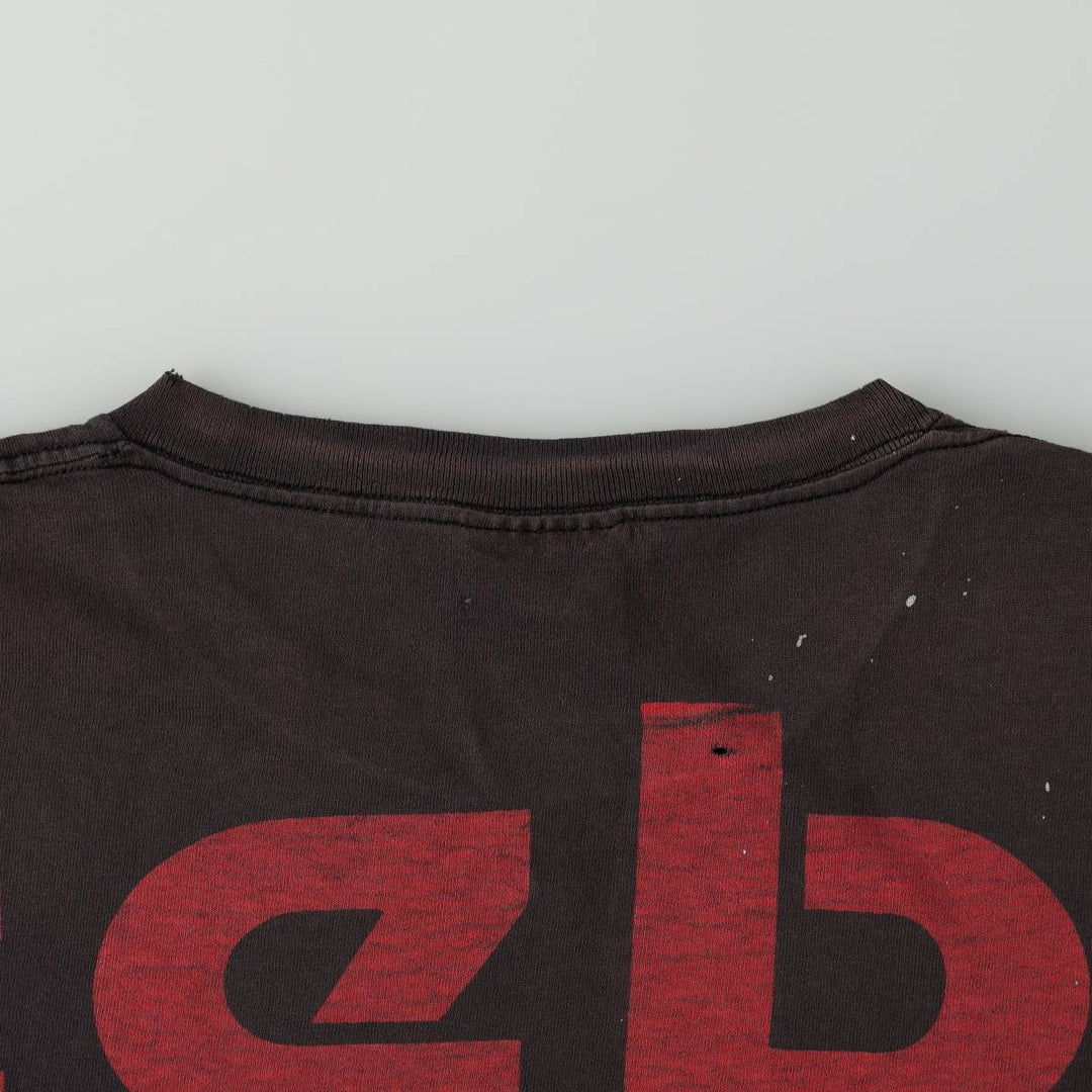 90'S Reebok sports print t-shirt, made in USA, men's size XL (approx.), vintage. cotton Charcoal Vintage Second Hand