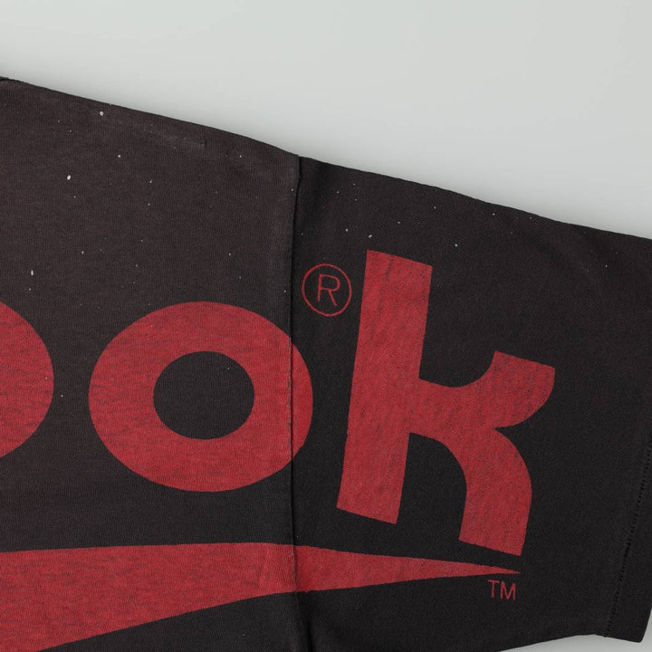 90'S Reebok sports print t-shirt, made in USA, men's size XL (approx.), vintage. cotton Charcoal Vintage Second Hand