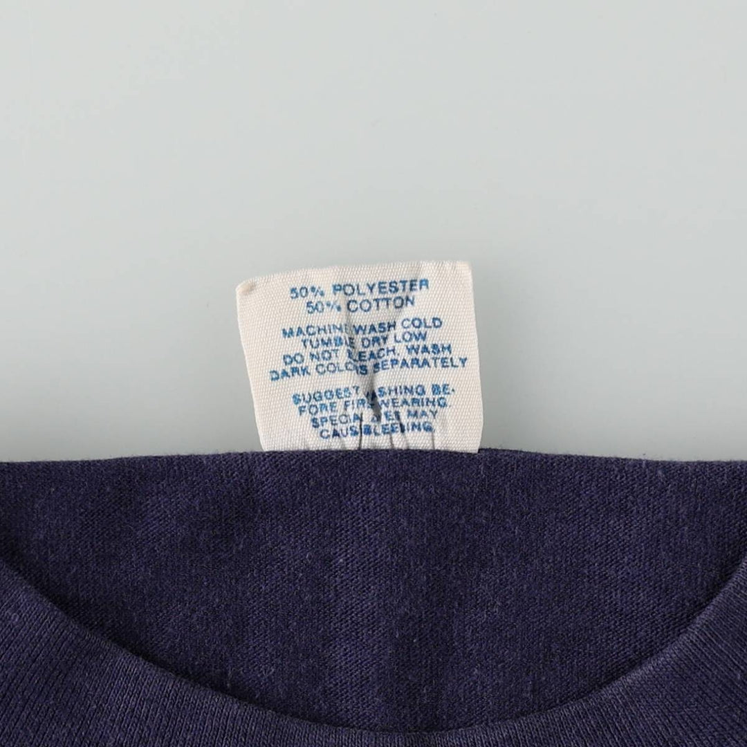 70s-80'S Adidas Trefoil Logo Print T-Shirt, Made in USA, Men's Size L (approx.), Vintage polyester navy blue type Vintage Second Hand
