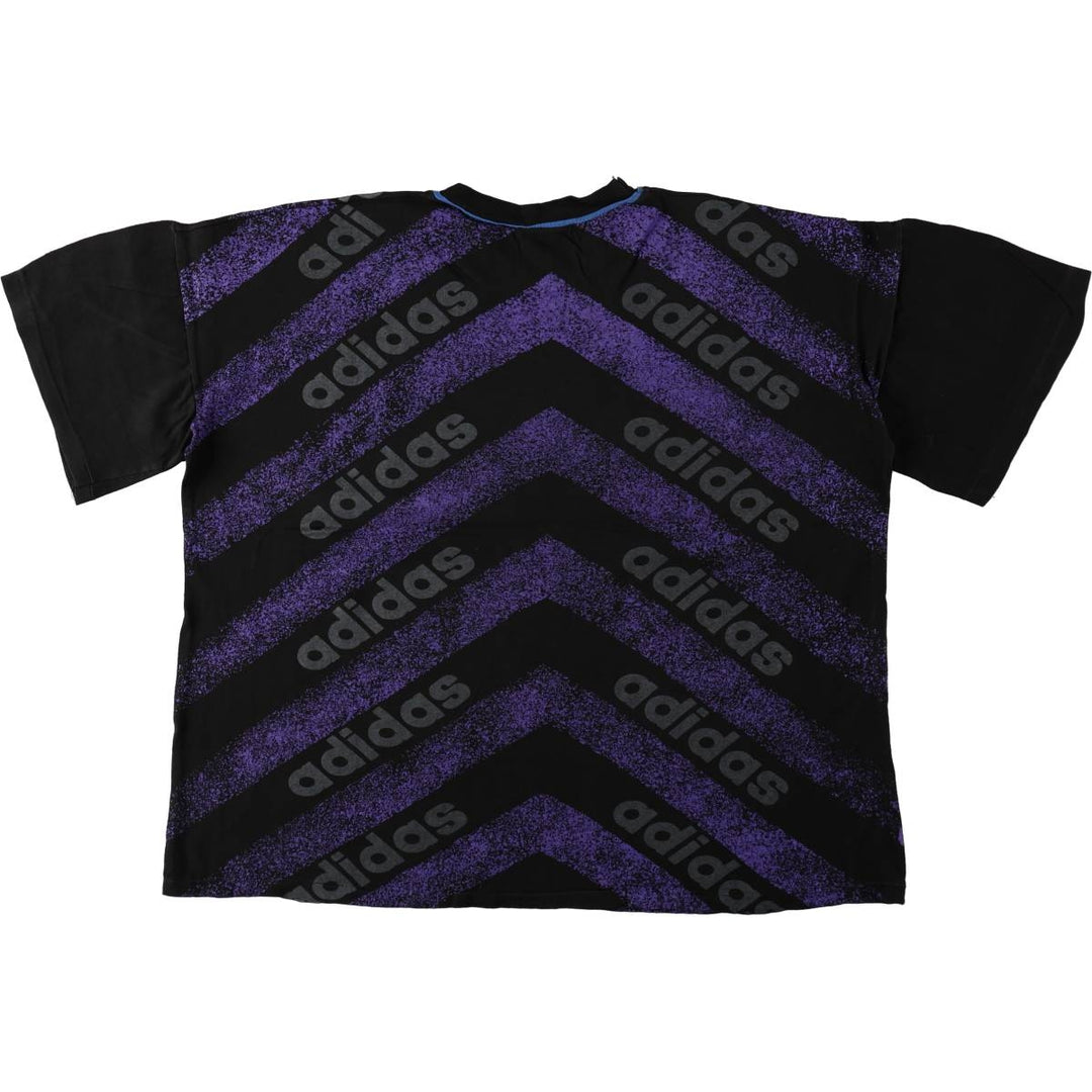 ~90'S Adidas Trefoil Logo Large Print T-Shirt, Men's Size L unclear black type Vintage Second Hand