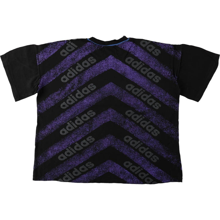 ~90'S Adidas Trefoil Logo Large Print T-Shirt, Men's Size L unclear black type Vintage Second Hand