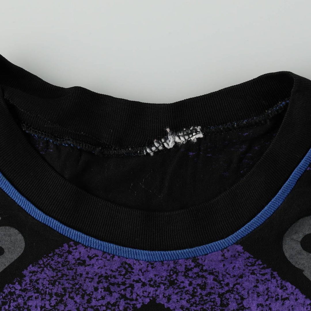 ~90'S Adidas Trefoil Logo Large Print T-Shirt, Men's Size L unclear black type Vintage Second Hand