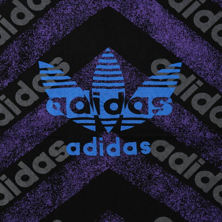 ~90'S Adidas Trefoil Logo Large Print T-Shirt, Men's Size L unclear black type Vintage Second Hand