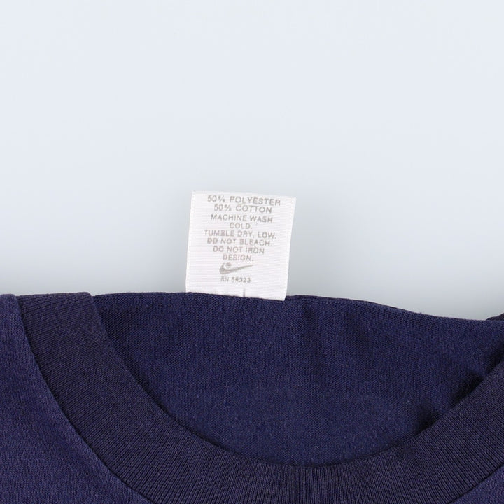 90'S Nike Logo Print T-Shirt, Made in USA, Men's Size M (approx.), Vintage cotton navy blue type Vintage Second Hand