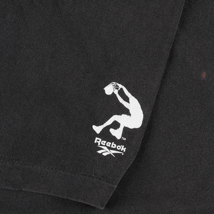 90'S Reebok sports print t-shirt, made in USA, men's size L equivalent, vintage. cotton black type Vintage Second Hand