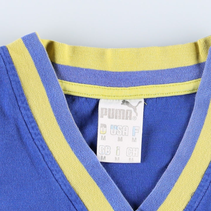 90'S Puma logo t-shirt, men's size M equivalent, vintage. cotton blue type Vintage Second Hand